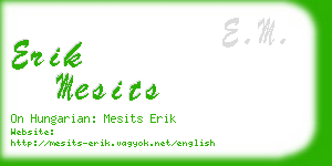 erik mesits business card